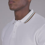 White Knitted Cotton Polo T-Shirt - Stallion 