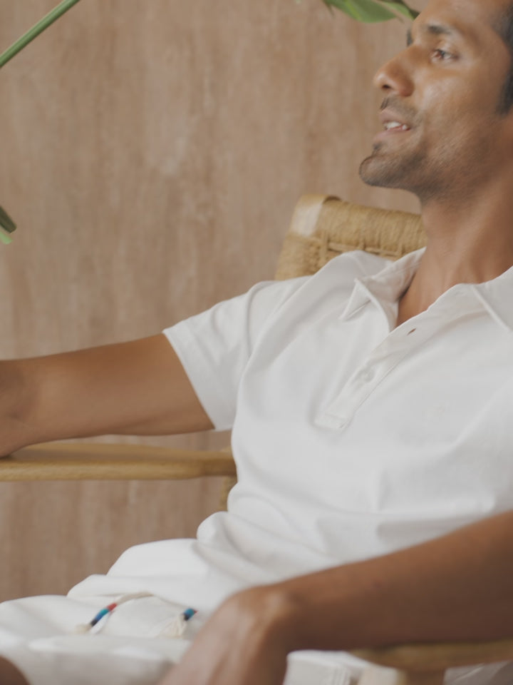 White Supima Cotton Polo T-Shirt