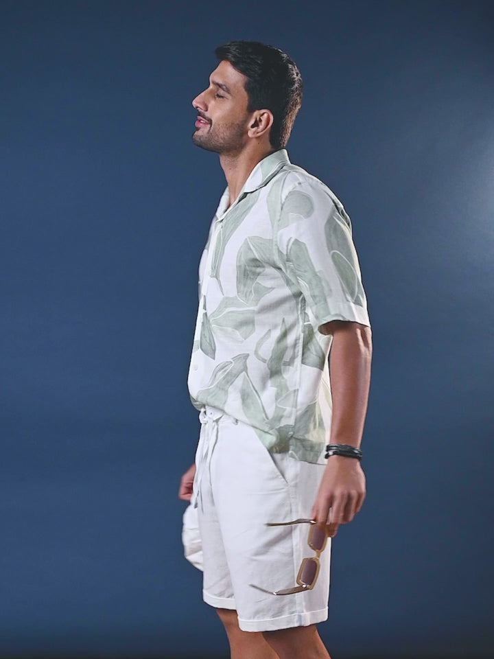 Men's White Linen Shorts - Bay