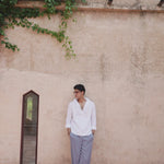 Cloudie Cotton Linen White Hoodie Shirt