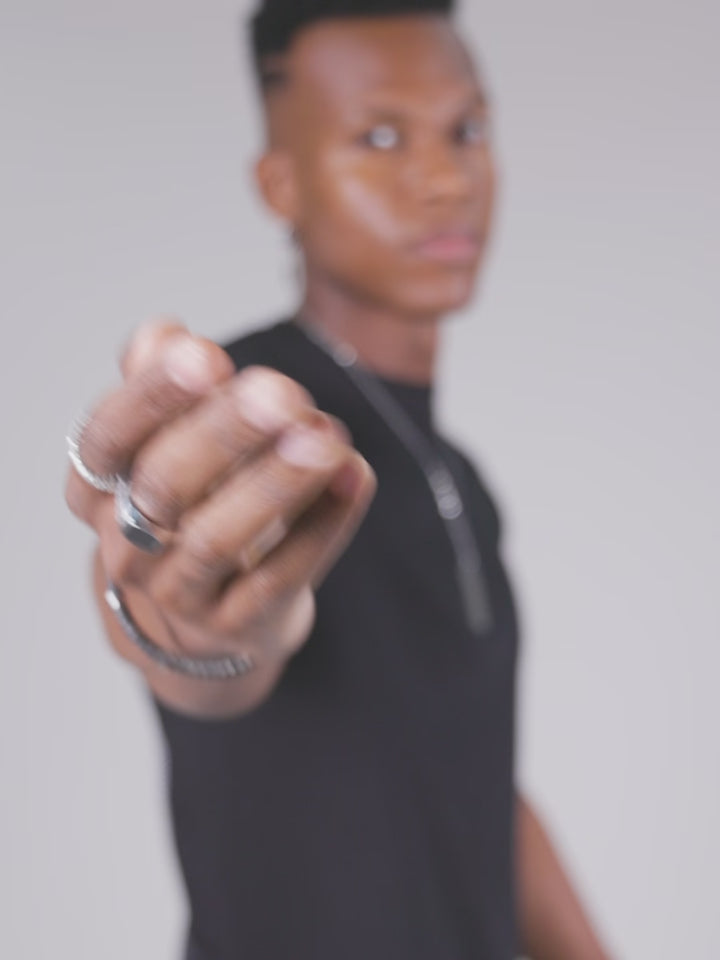 crew neck collar Black & White cotton Tshirt Fadeout 