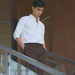 Everyday White Cotton Cutaway Collar Shirt