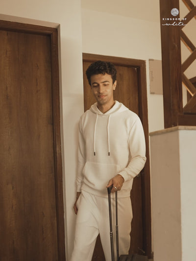 Cove White Waffle Knit Joggers