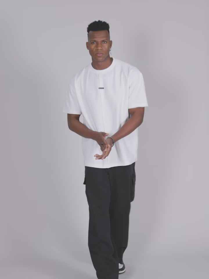 Black & White quality stretch cotton Tshirt Mashup