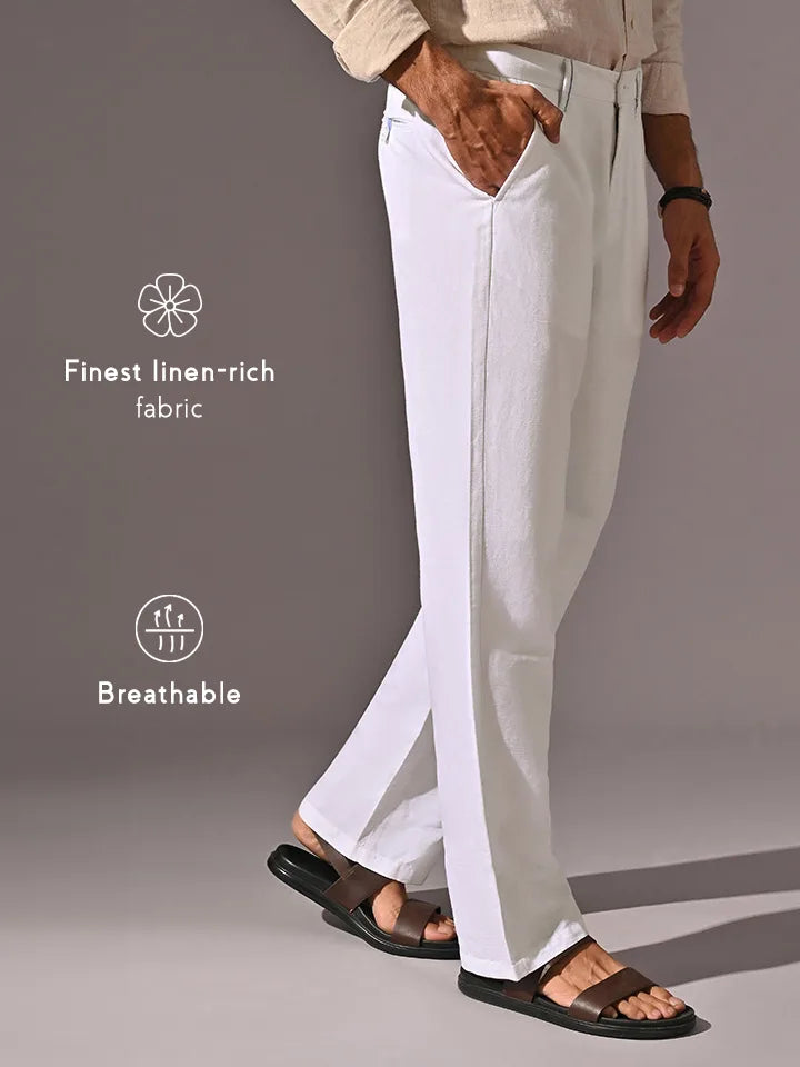Coast White Relaxed Fit Linen Pants