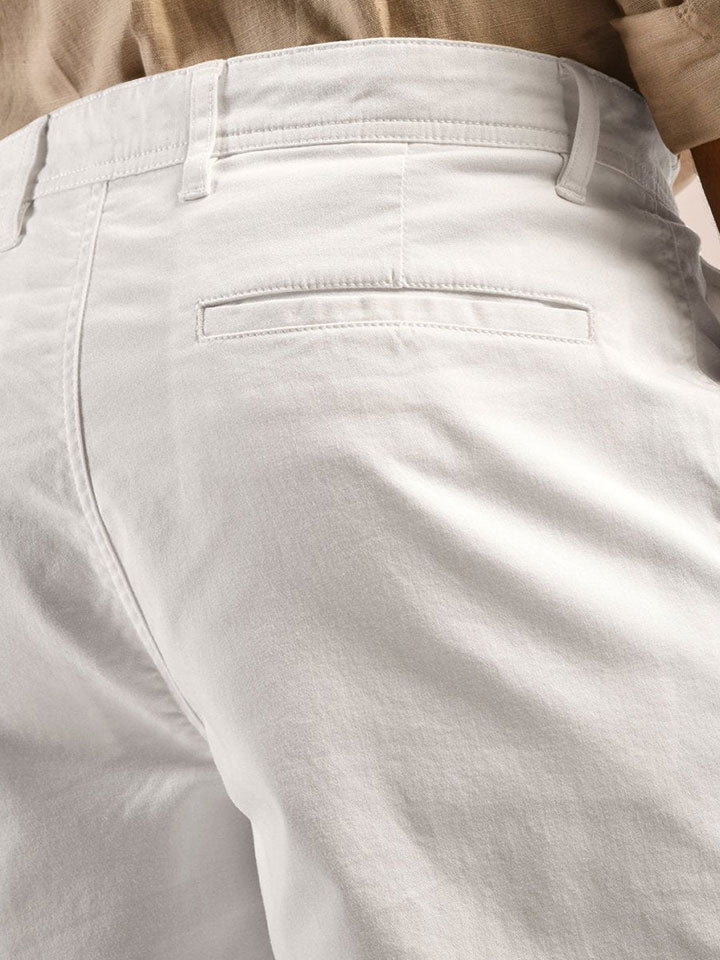 White Cotton Stretch Shorts - Stroll
