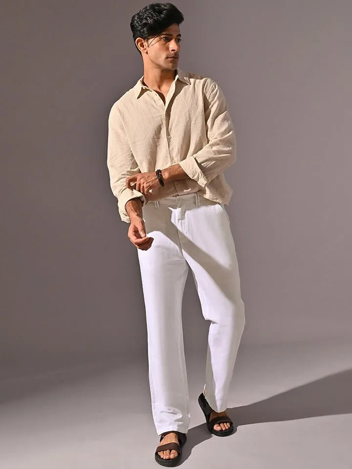 Coast White Relaxed Fit Linen Pants