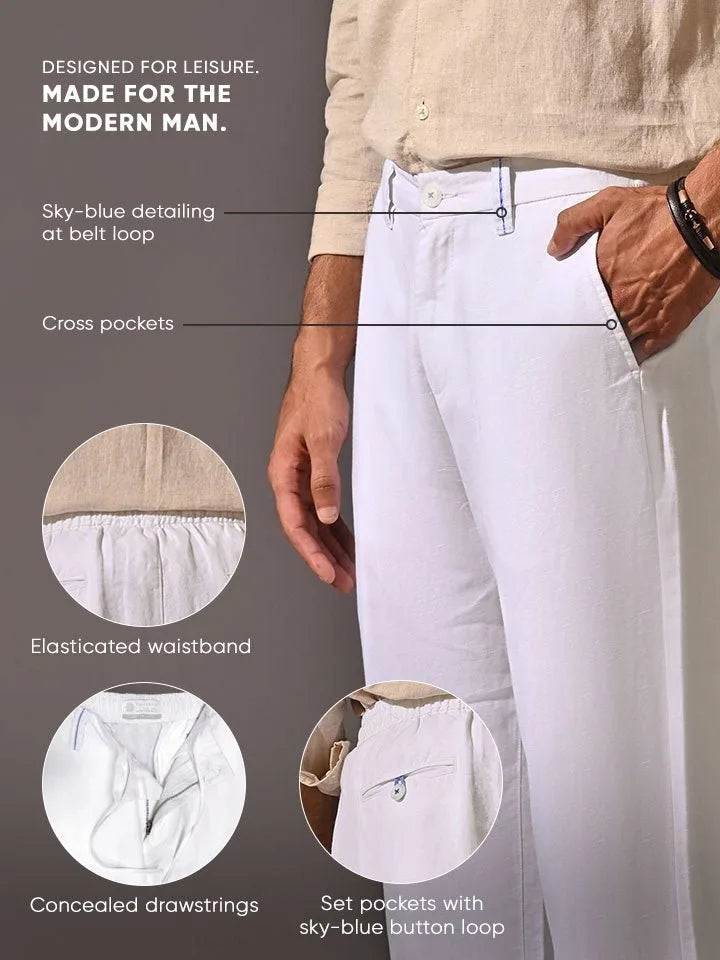 Coast White Relaxed Fit Linen Pants